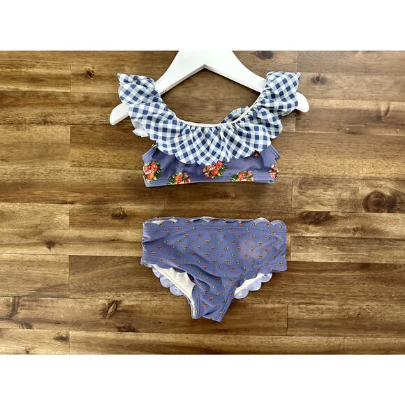 Matilda Jane Blue Dot Fish In The Water Swim Top & The Shallows Swim Bottoms 2 - Picture 2 of 10